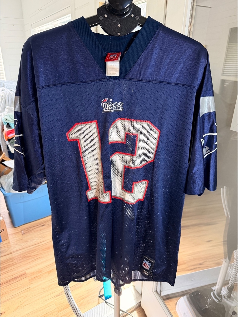 Vintage Reebok New England Patriots Tom Brady 12 Blue NFL Jersey XL